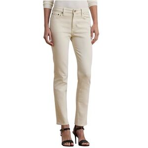 Lauren Ralph Lauren Modern Straight Jeans Cream Off-White Size 14